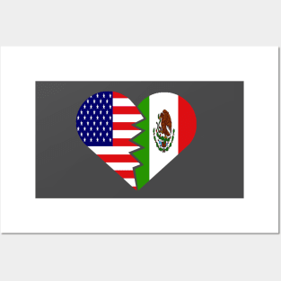 Mexico Flag USA Flag Spanish Mexico Mexican Food Latino Culture Posters and Art